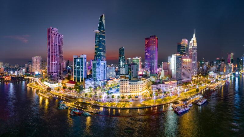 Sunset On Ho Chi Minh City Center, Vietnam. Photo Taken On May