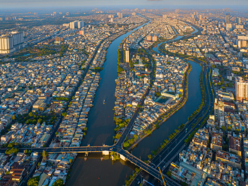 Sunset On Ho Chi Minh City Center, Vietnam. Photo Taken On May