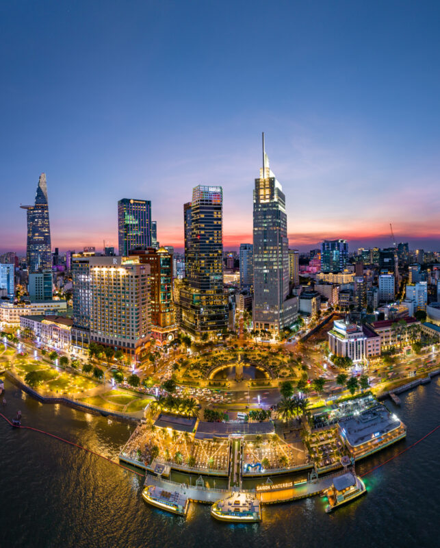 Sunset On Ho Chi Minh City Center, Vietnam. Photo Taken On May