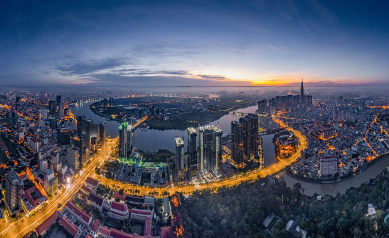 Sunrise On Saigon Riverside, Ho Chi Minh City, Vietnam