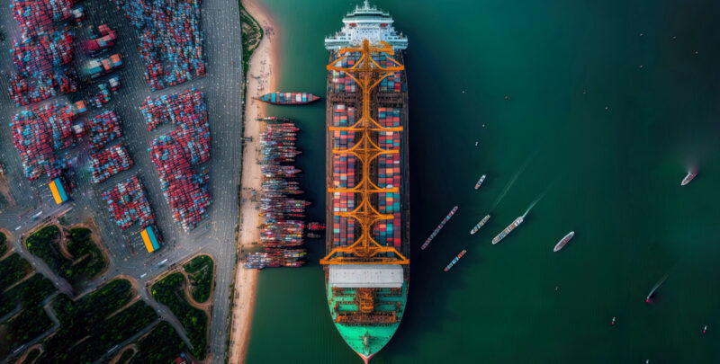 Aerial Image Of The Cat Lai Port In Ho Chi Minh City, Vietnam, On June 1, 2022, Showing A Cargo Ship And A Container. Large Import Export Port Vital To Ho Chi Minh City's Economic Growth. Generative Ai