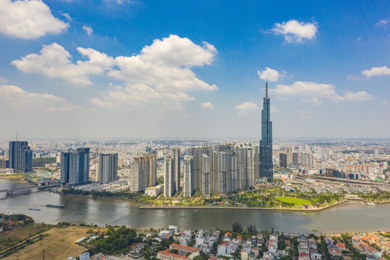 Beautiful Aerial Cityscape View Of Ho Chi Minh City, Vietnam